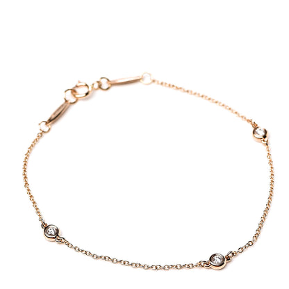 Tiffany 18K Rose Gold Diamond .15ctw Elsa Peretti Diamonds by the Yard Station Bracelet 1 of 8