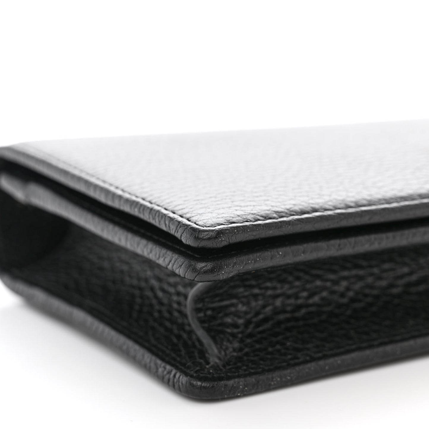 Calfskin Mini GG Marmont Chain Wallet Black