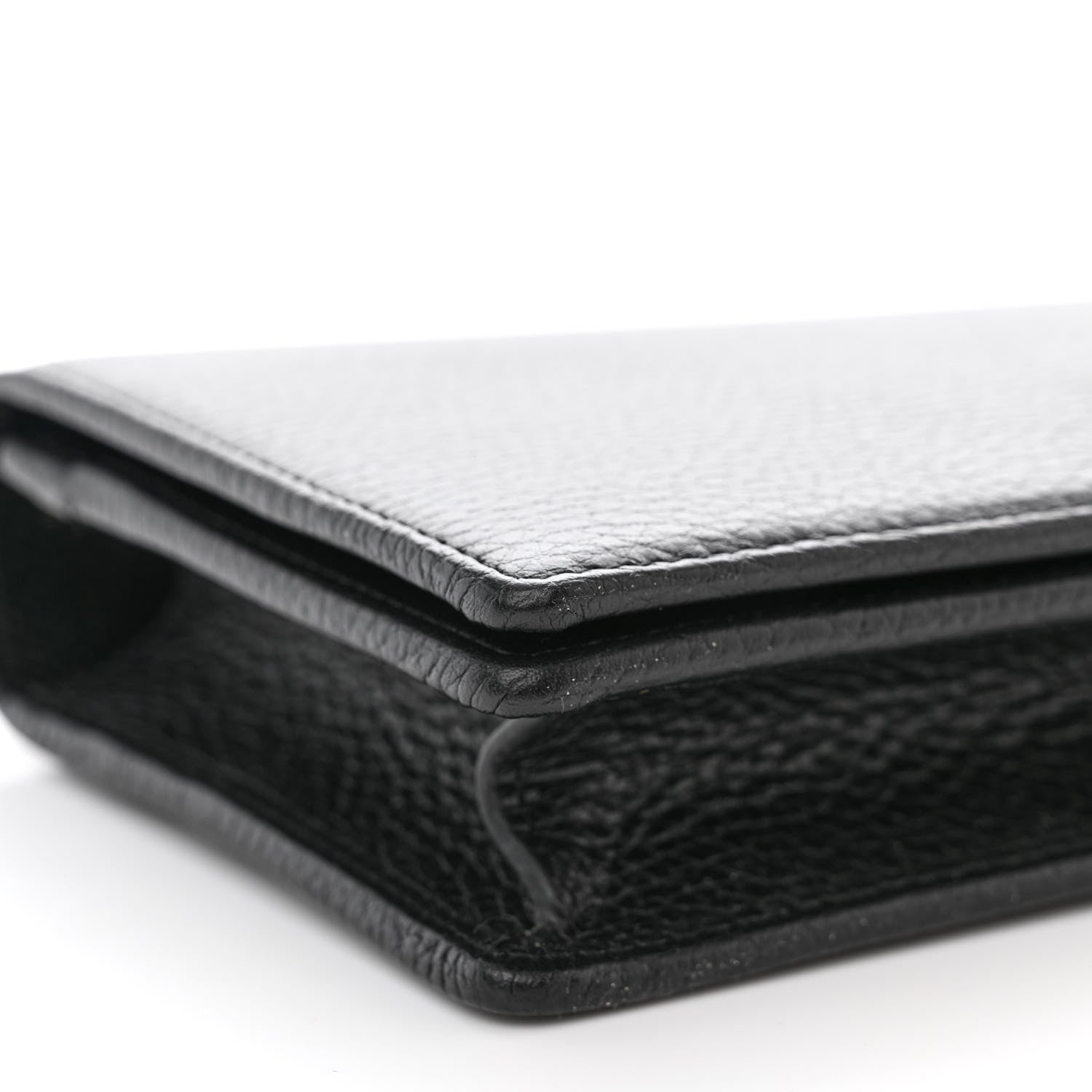 Gucci Calfskin Mini GG Marmont Chain Wallet Black 9 of 11