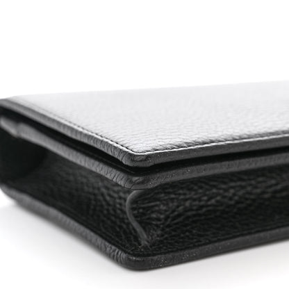 Gucci Calfskin Mini GG Marmont Chain Wallet Black 9 of 11