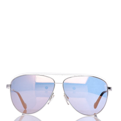 Louis Vuitton Jet Set Aviator Sunglasses Z0858U Silver 2 of 6