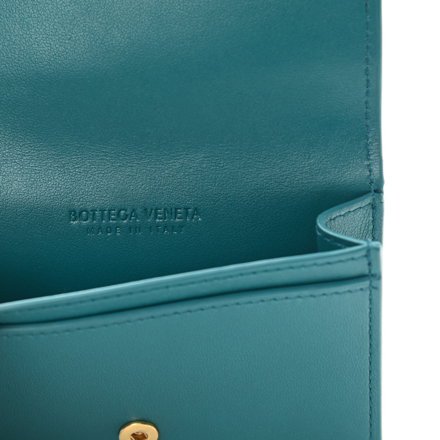 Bottega Veneta Nappa Intrecciato Card Holder Aqua 6 of 7