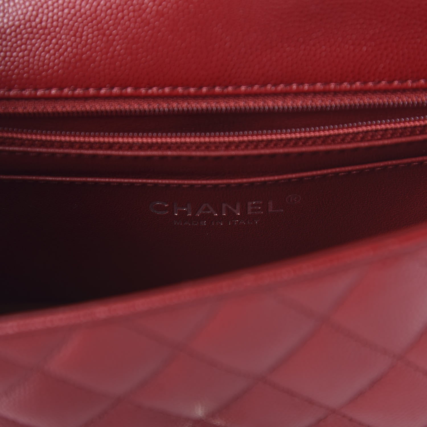 Chanel Caviar Quilted Mini Rectangular Flap Dark Red 8 of 11