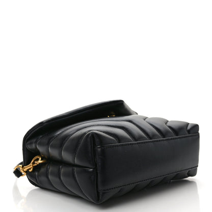 Saint Laurent Calfskin Y Quilted Monogram Toy Loulou Crossbody Bag Black 4 of 14