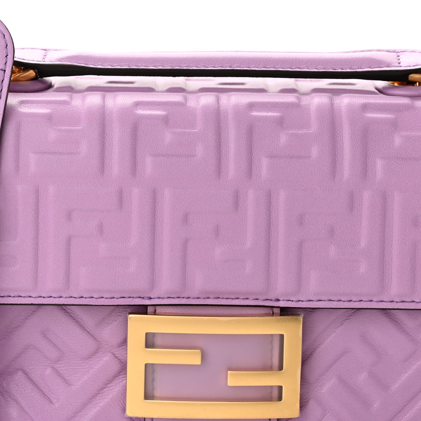 Nappa FF Embossed Small Midi Chain Baguette Violetta