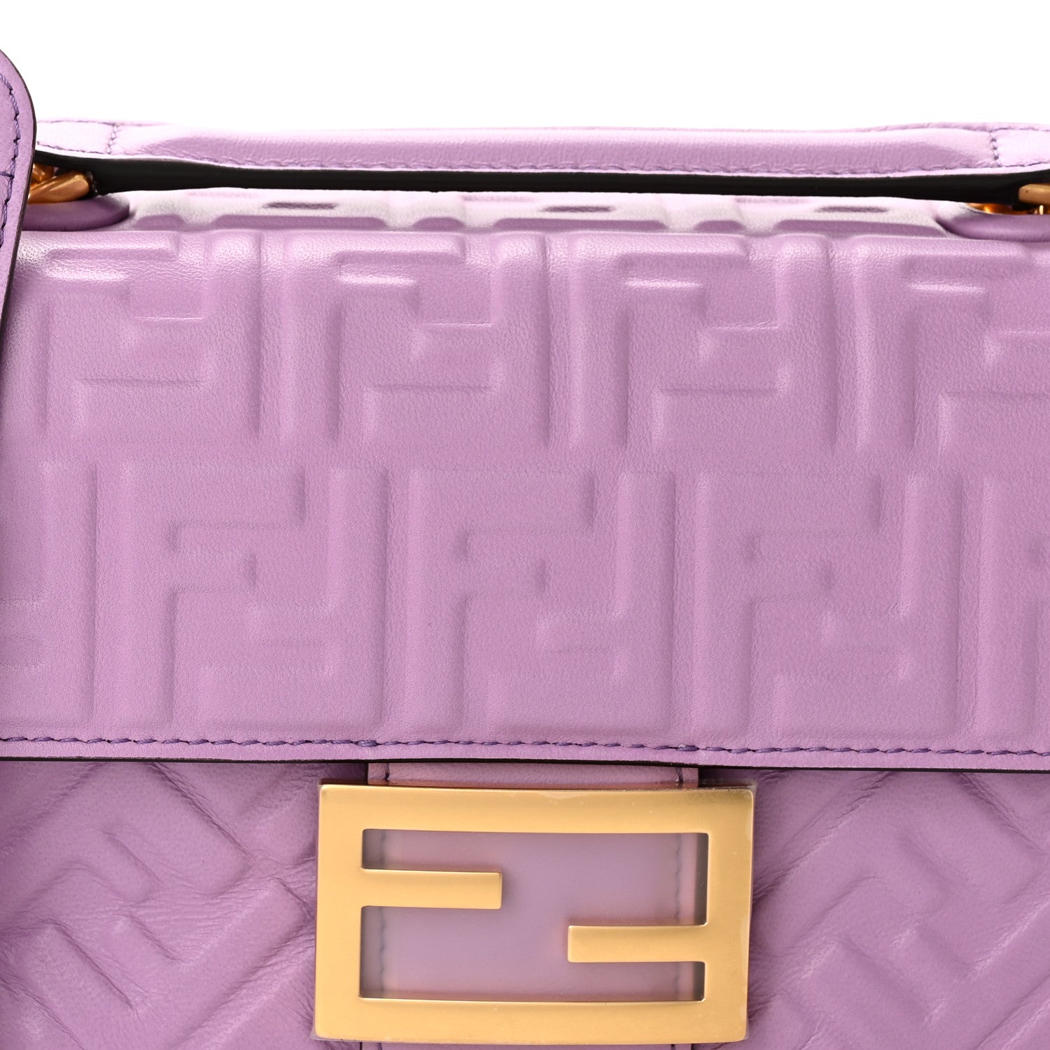 Fendi Nappa FF Embossed Small Midi Chain Baguette Violetta 8 of 12