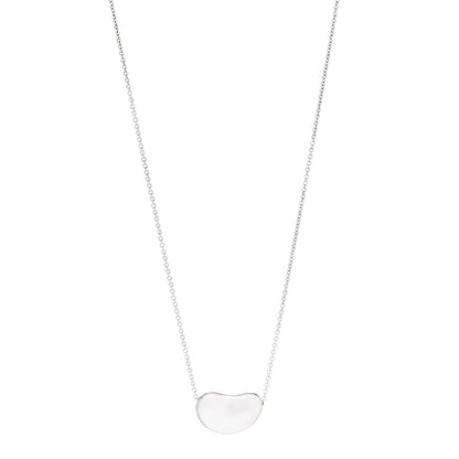 Tiffany Sterling Silver 20mm Elsa Peretti Bean Pendant Necklace 1 of 6
