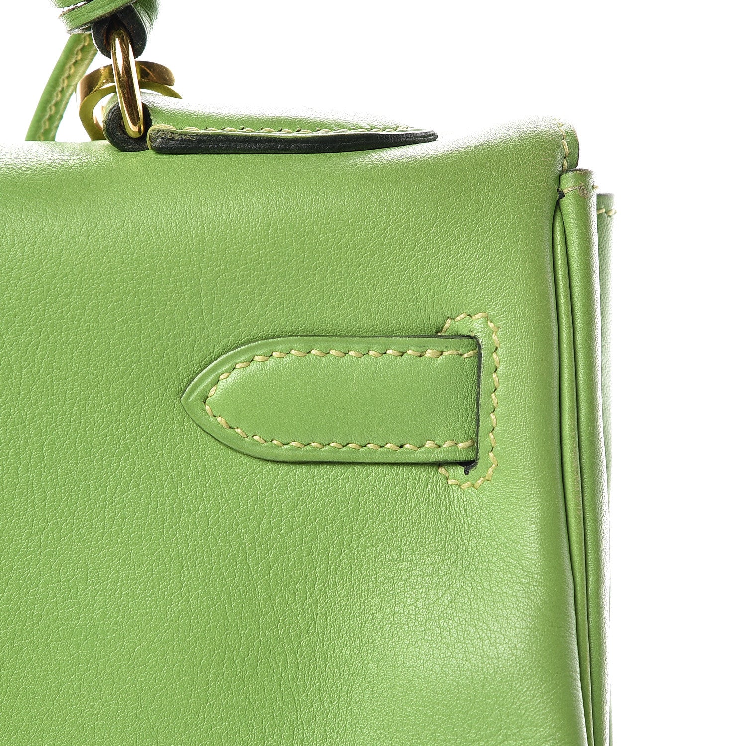 Hermes Veau Gulliver Kelly Retourne 32 Vert Cru 34 of 46