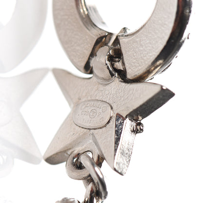 Chanel Strass Crystal CC Star Drop Earrings Silver 4 of 5