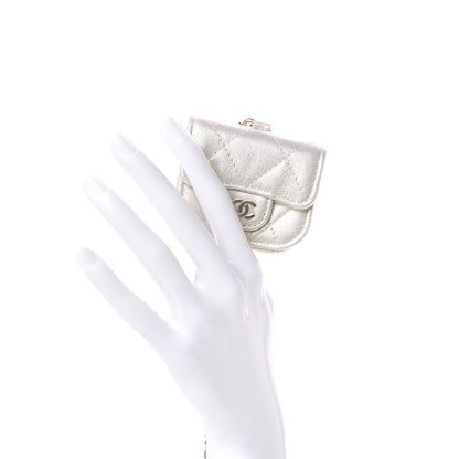 Chanel Iridescent Lambskin Quilted Airpods Pro Case Ivory 2 of 9