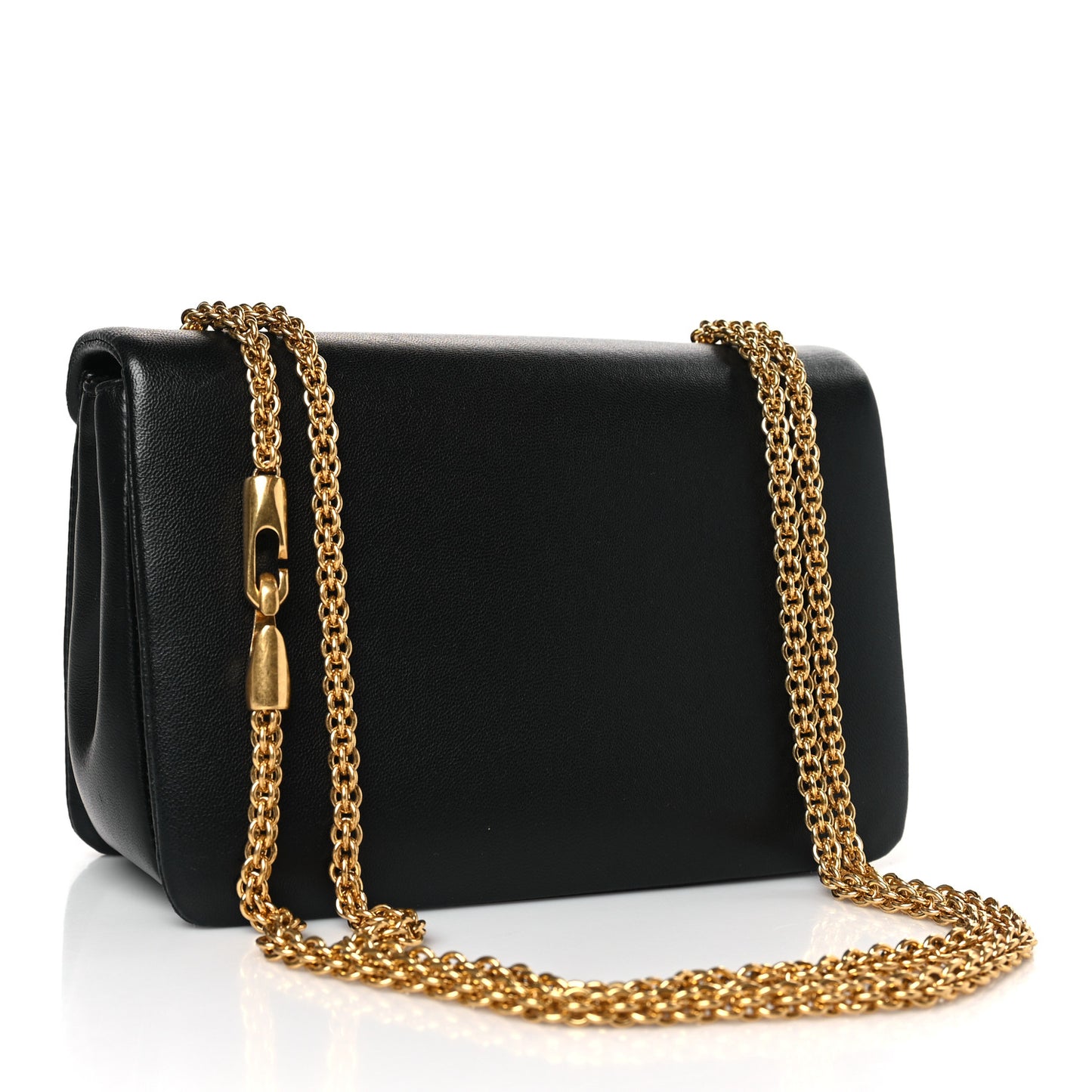 Nappa One Stud Chain Clutch Black
