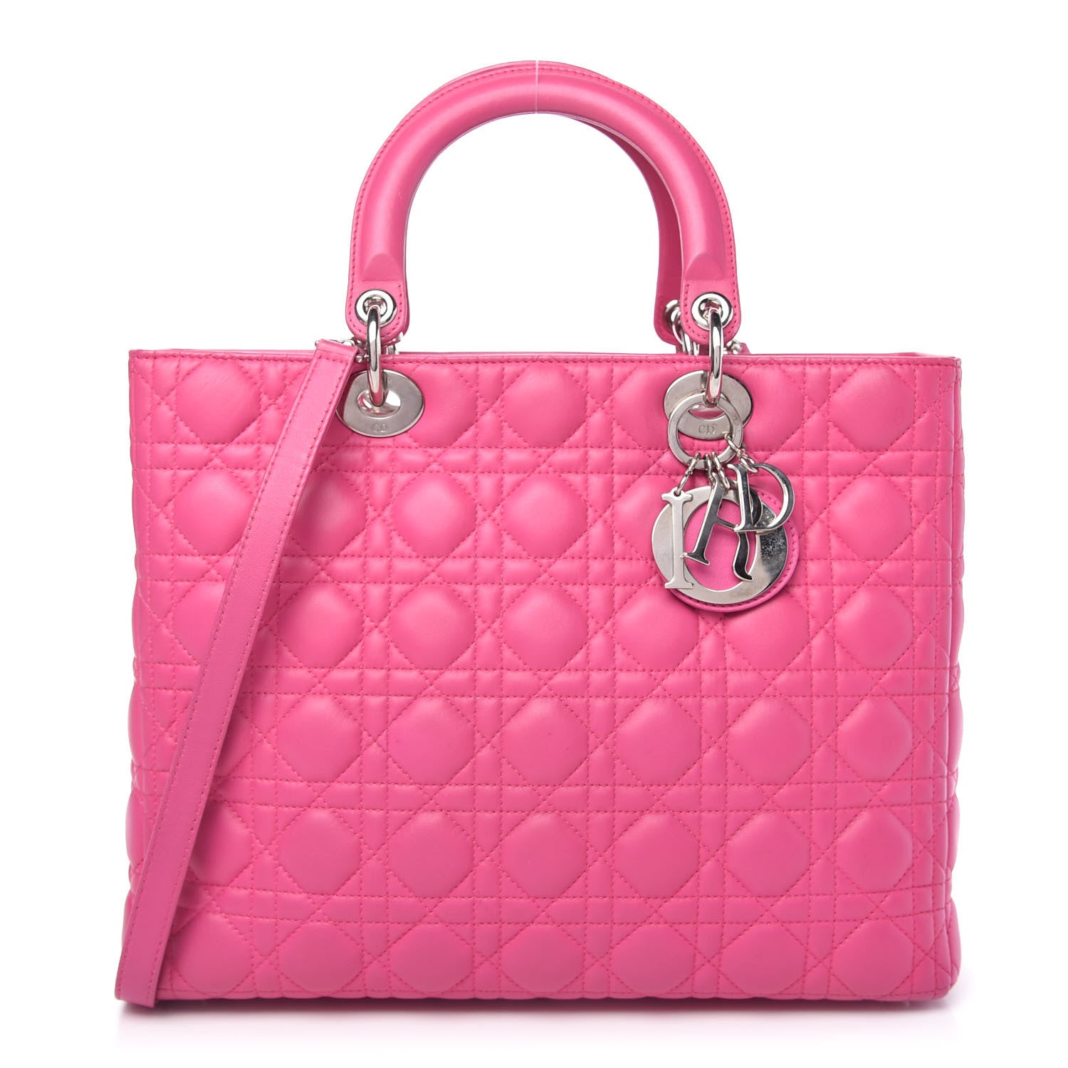 Christian Dior Lambskin Cannage Large Lady Dior Pink 1 of 10