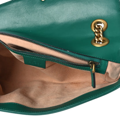 Gucci Calfskin Matelasse Small GG Marmont Shoulder Bag Emerald Green 5 of 10