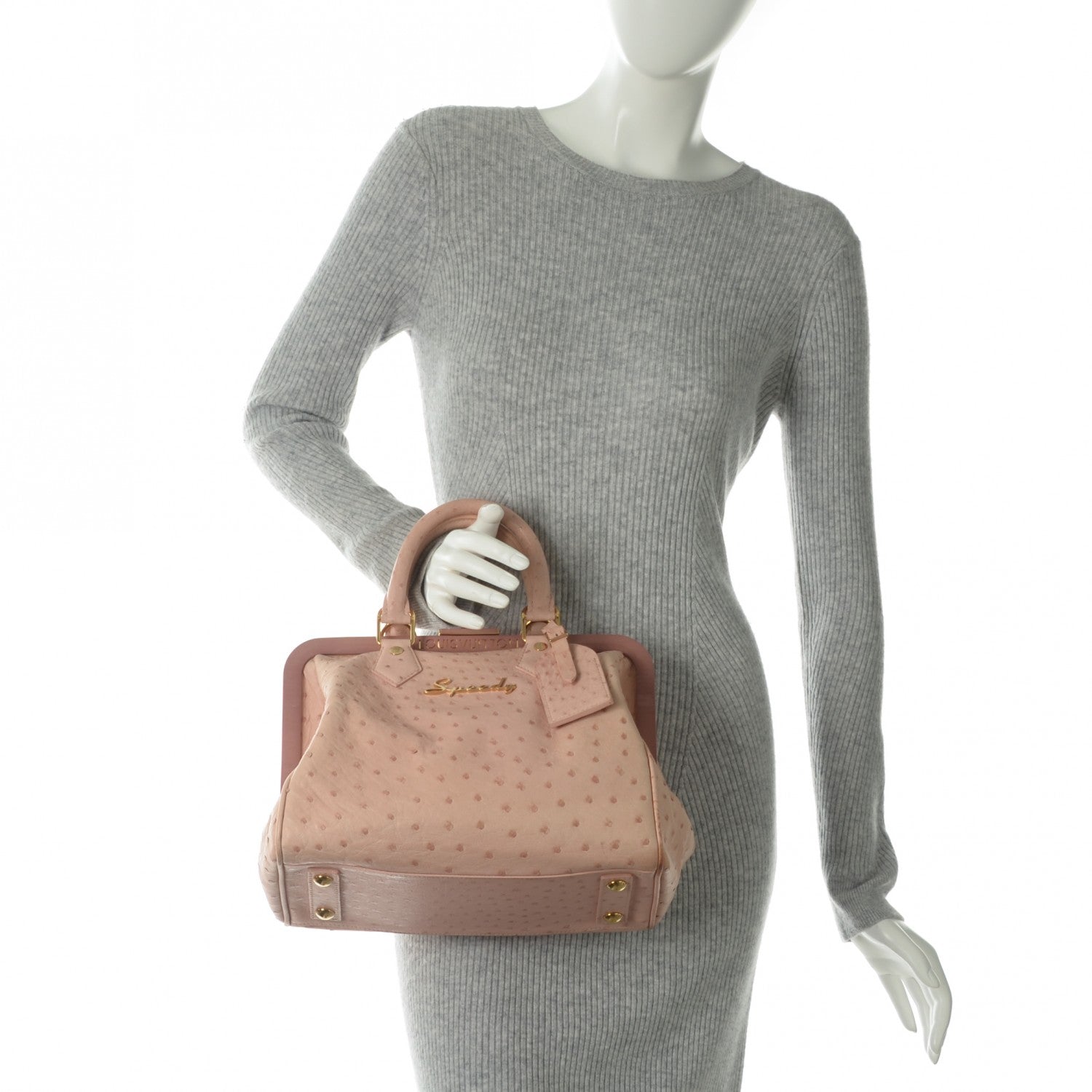 Louis Vuitton Ostrich Frame Speedy Pink 2 of 7