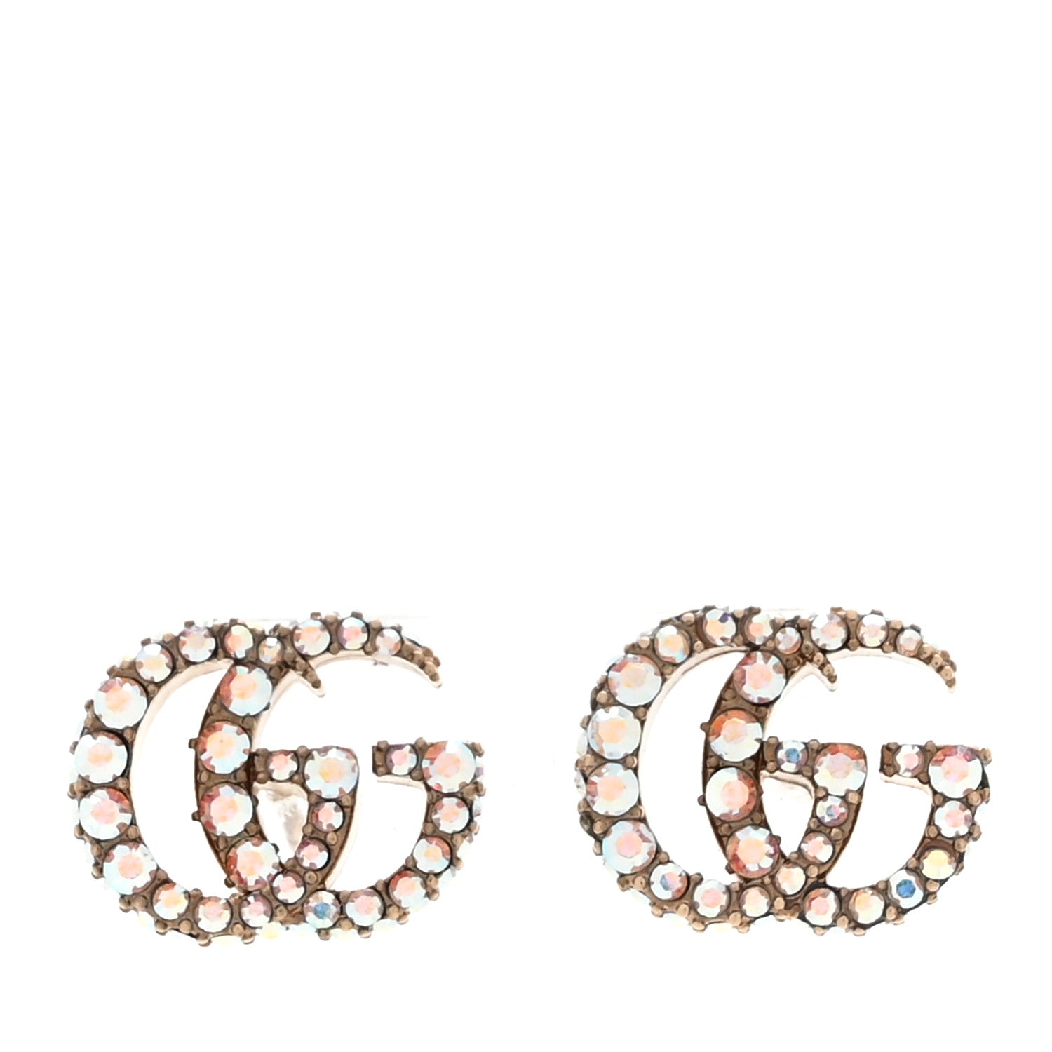 Gucci Crystal GG Marmont Stud Earrings Aurora Borealis 1 of 5