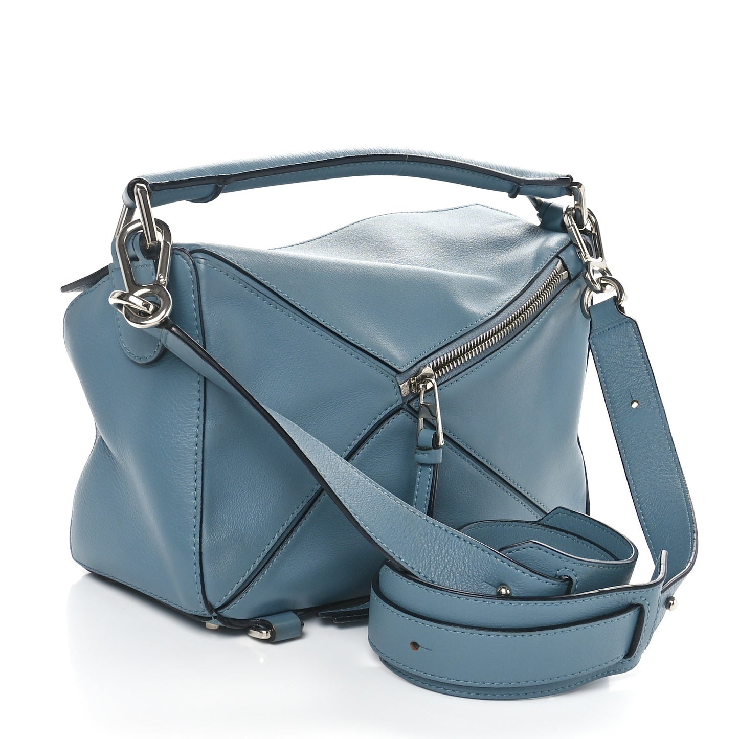 Calfskin Small Puzzle Bag Stone Blue