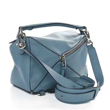 Loewe Calfskin Small Puzzle Bag Stone Blue 3 of 10