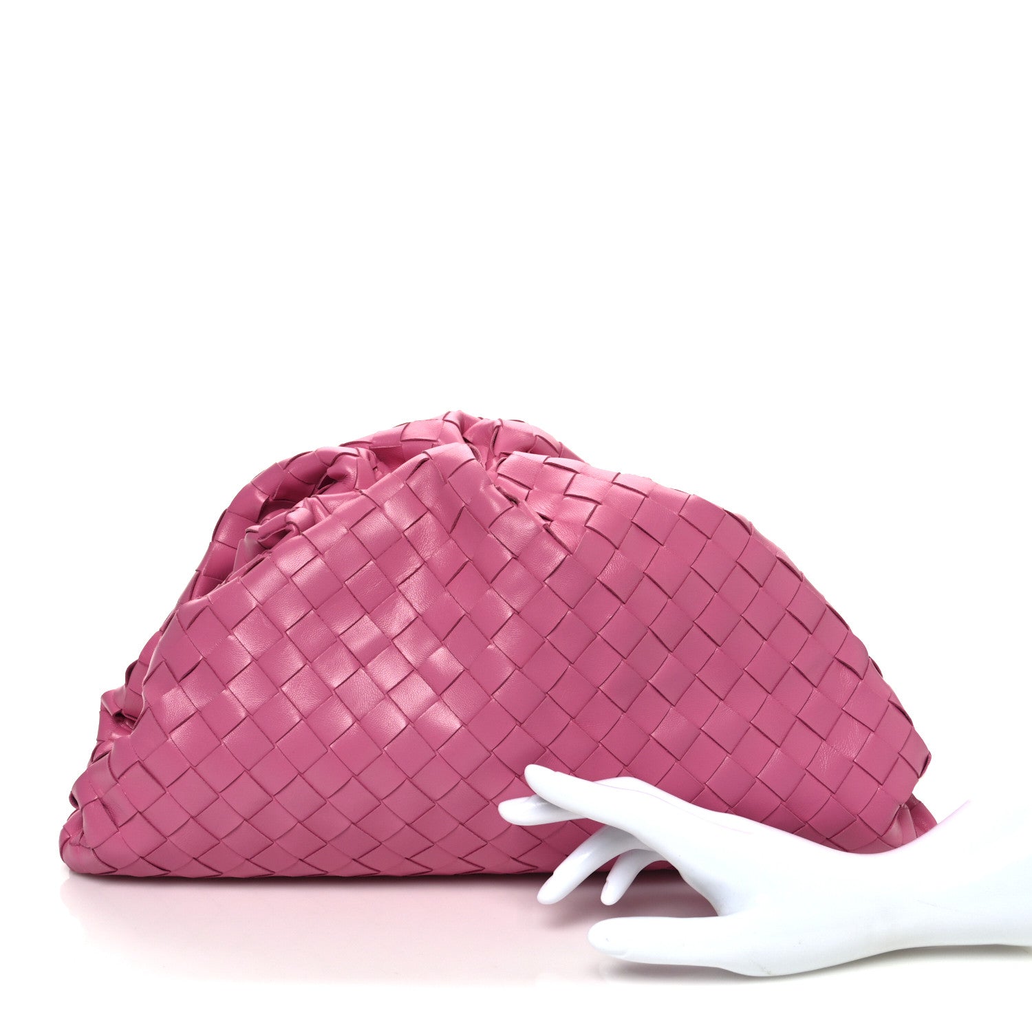 Bottega Veneta Nappa Maxi Intrecciato The Pouch Oversized Clutch Pink 2 of 10