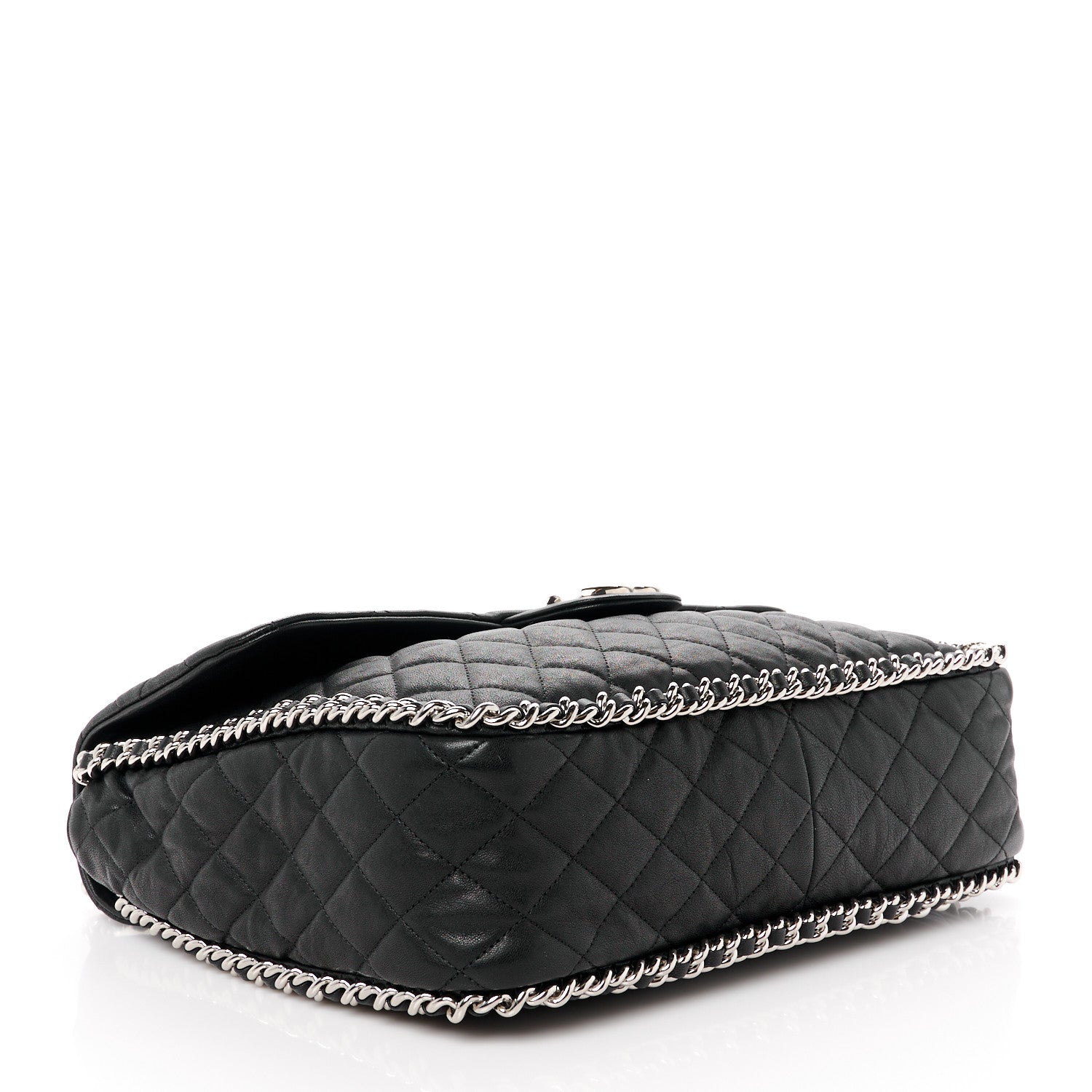 Chanel Washed Lambskin Quilted Maxi Chain Around Flap Black 4 of 11