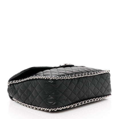 Chanel Washed Lambskin Quilted Maxi Chain Around Flap Black 4 of 11