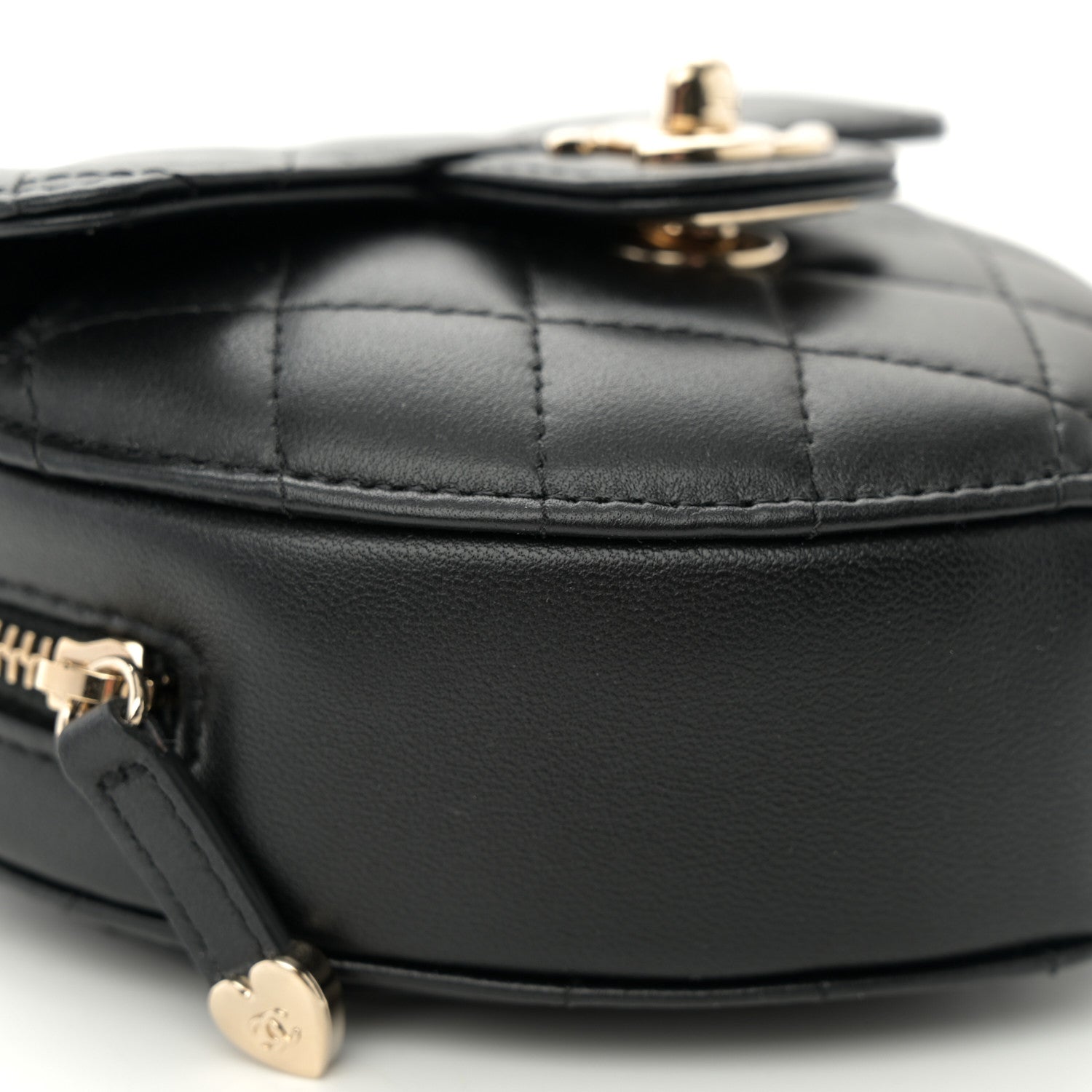 Chanel Lambskin Quilted CC In Love Heart Clutch With Chain Black 9 of 11