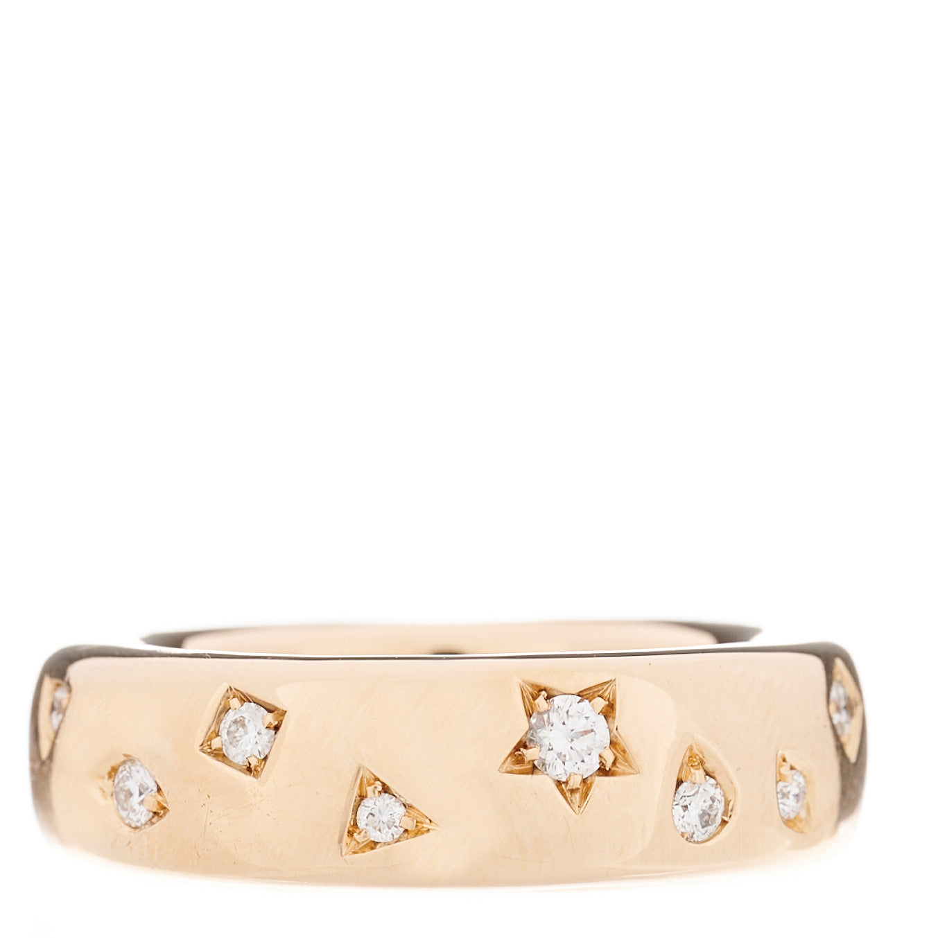18K Rose Gold Diamond Iconica Band Ring 57 8