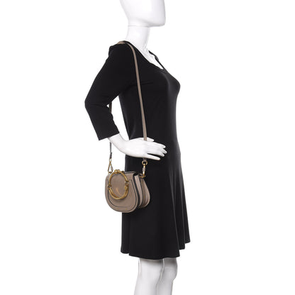Chloe Calfskin Suede Small Nile Bracelet Bag Motty Grey 2 of 9