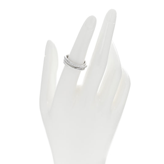 Sterling Silver Diamond 6.8mm Crossover Ring 53 6.5