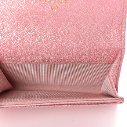 Chanel Iridescent Caviar Quilted Flap Card Holder Rose Pink 5 of 9