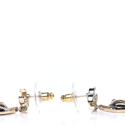 Chanel Crystal CC Drop Earrings Gold 3 of 4