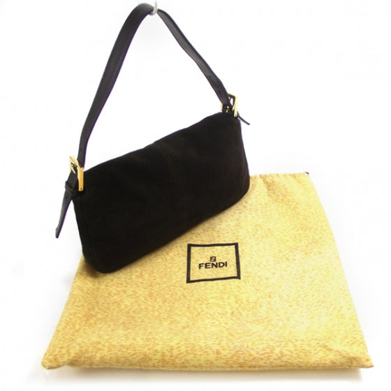 Fendi Suede Baguette Dark Brown 3 of 13
