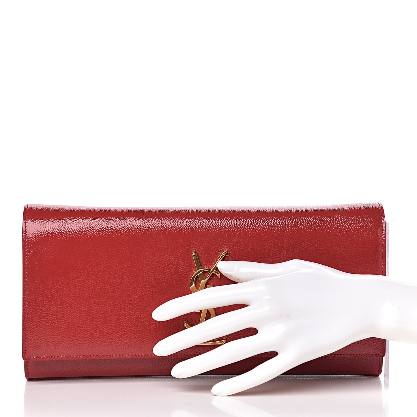 Grain De Poudre Classic Monogram Cassandre Clutch Rouge Orient
