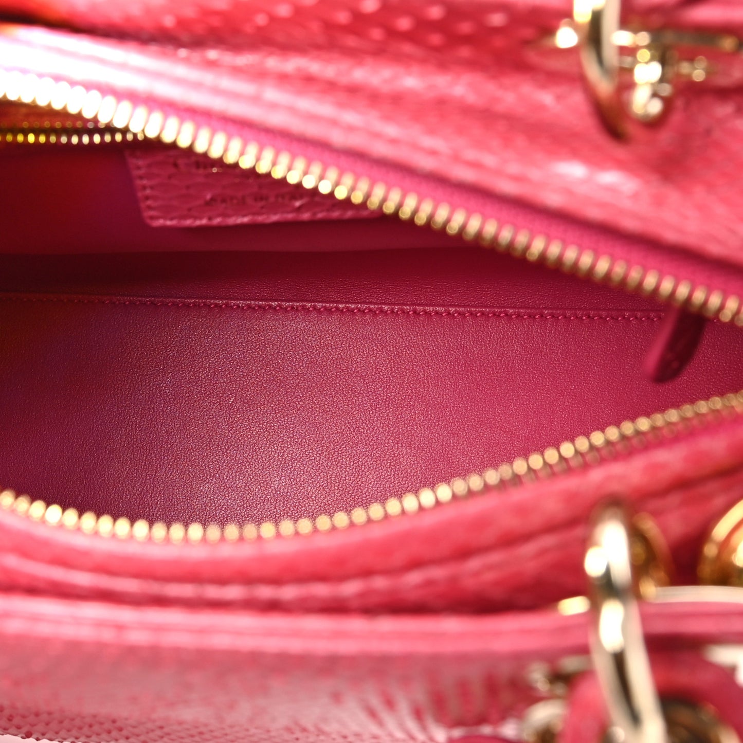 Snakeskin Medium Lady Dior Pink
