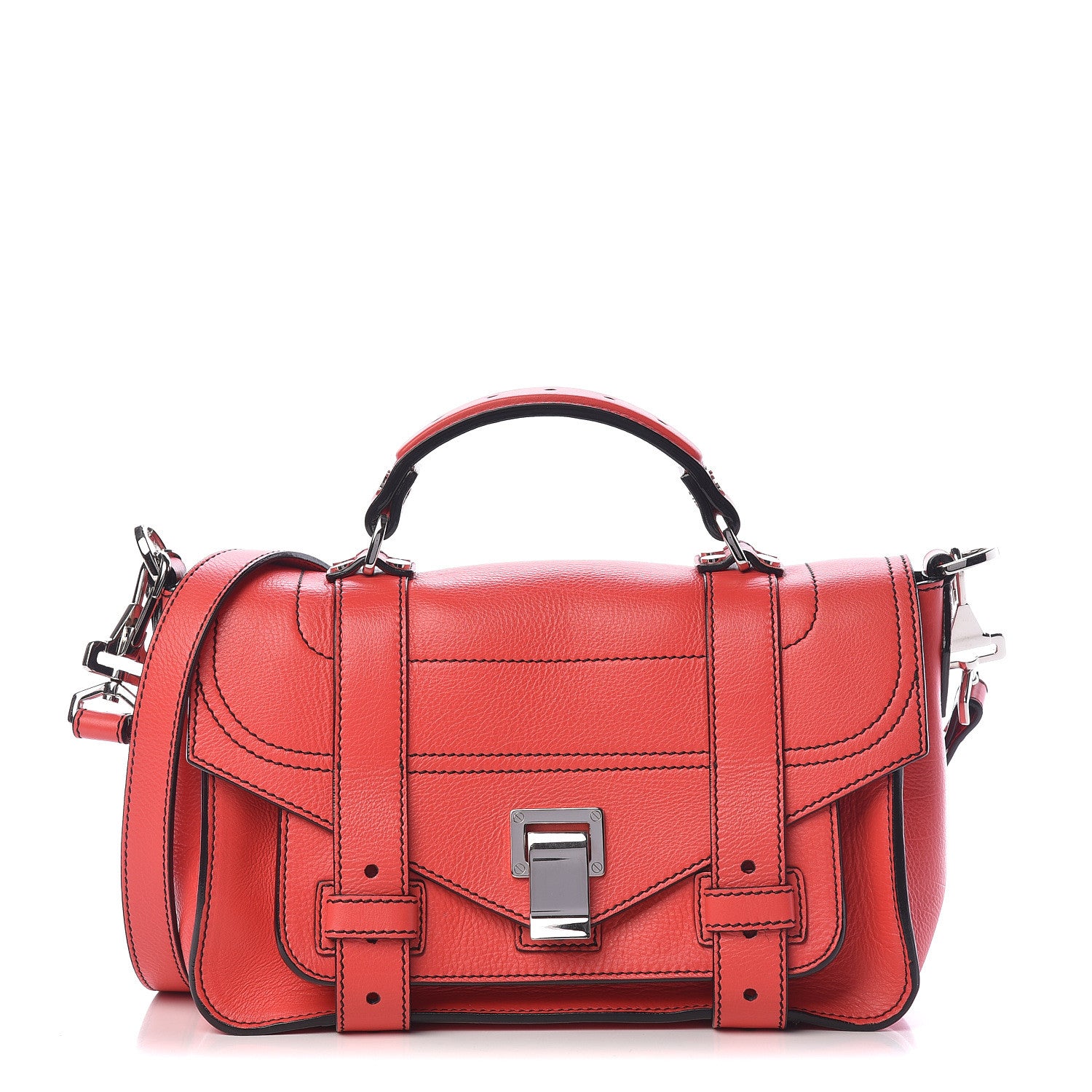Proenza Schouler Grainy Calfskin Tiny PS1 Satchel Geranium 1 of 13