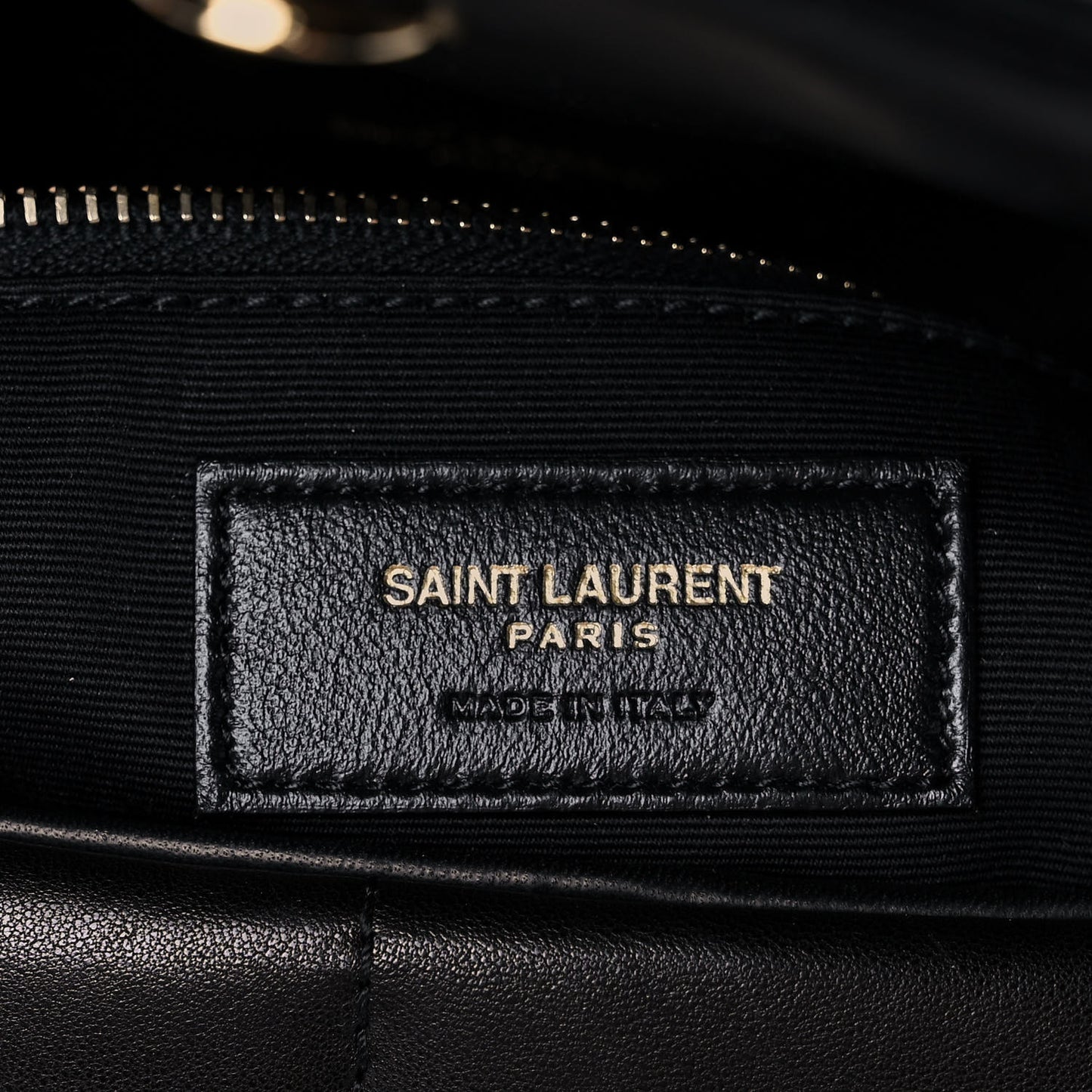 Lambskin Quilted Small Loulou Puffer Monogram Chain Satchel Black