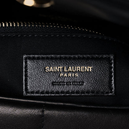 Saint Laurent Lambskin Quilted Small Loulou Puffer Monogram Chain Satchel Black 7 of 13