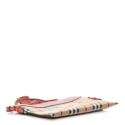 Burberry Haymarket Check Peyton Crossbody Clutch Bag Dusty Pink 4 of 13