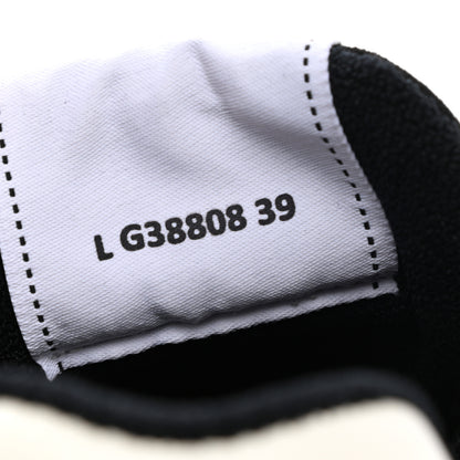 Chanel Grained Calfskin Fabric Womens Logo Sneakers 39 White Black 8 of 9