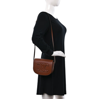 Celine Smooth Calfskin Cuir Triomphe Folco Crossbody Bag Tan 3 of 8
