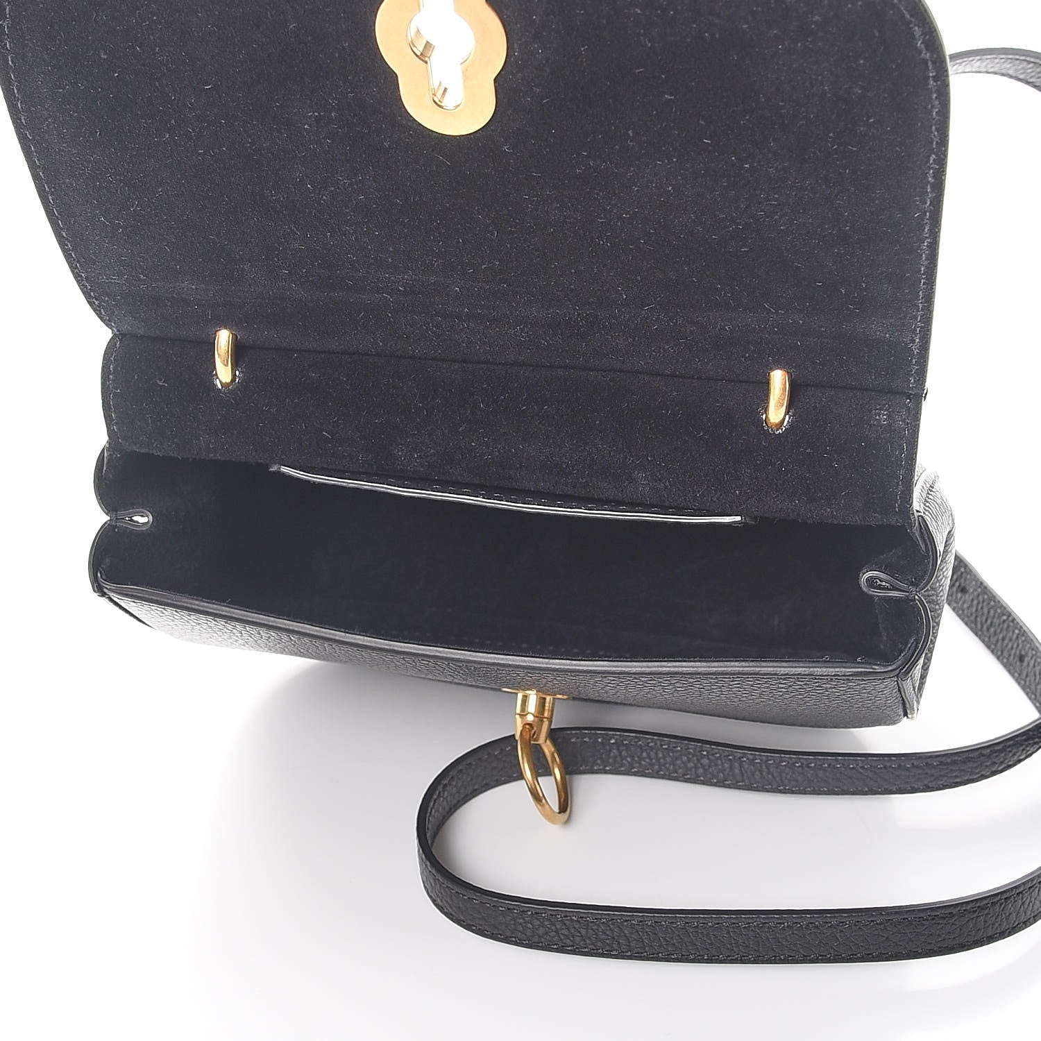 Mulberry Small Classic Grain Calfskin Mini Amberley Flap Black 6 of 9