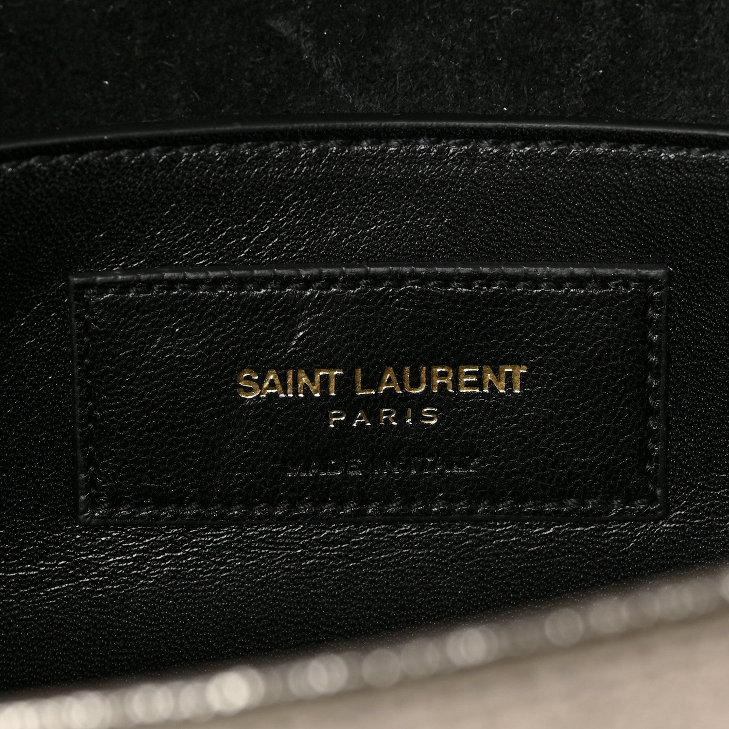 Saint Laurent Metallic Textured Calfskin Classic Monogram Cassandre Clutch Pale Gold 6 of 6