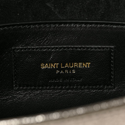 Saint Laurent Metallic Textured Calfskin Classic Monogram Cassandre Clutch Pale Gold 6 of 6