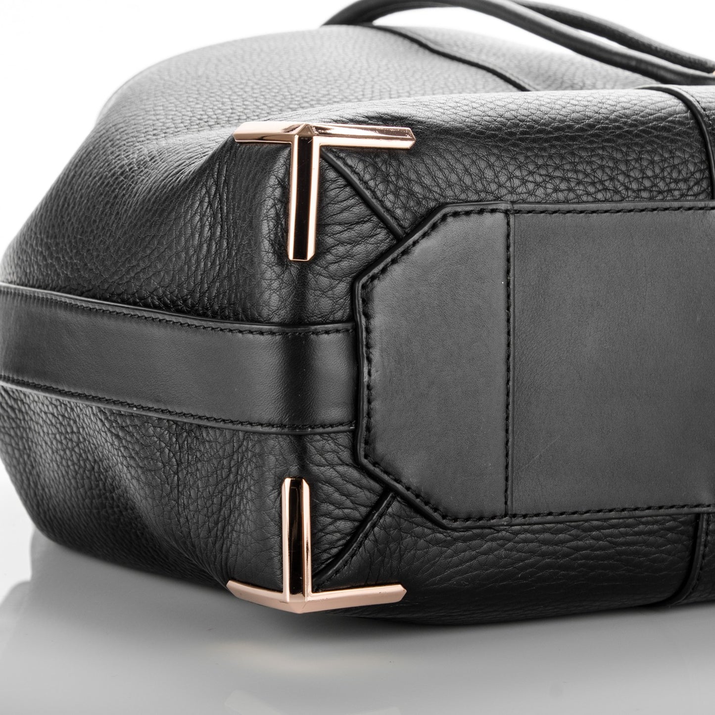 Pebbled Calfskin Prisma Drawstring Hobo Black Rose Gold Hardware