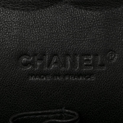 Chanel Canvas Coco Icons Medium Double Flap Black White 6 of 13