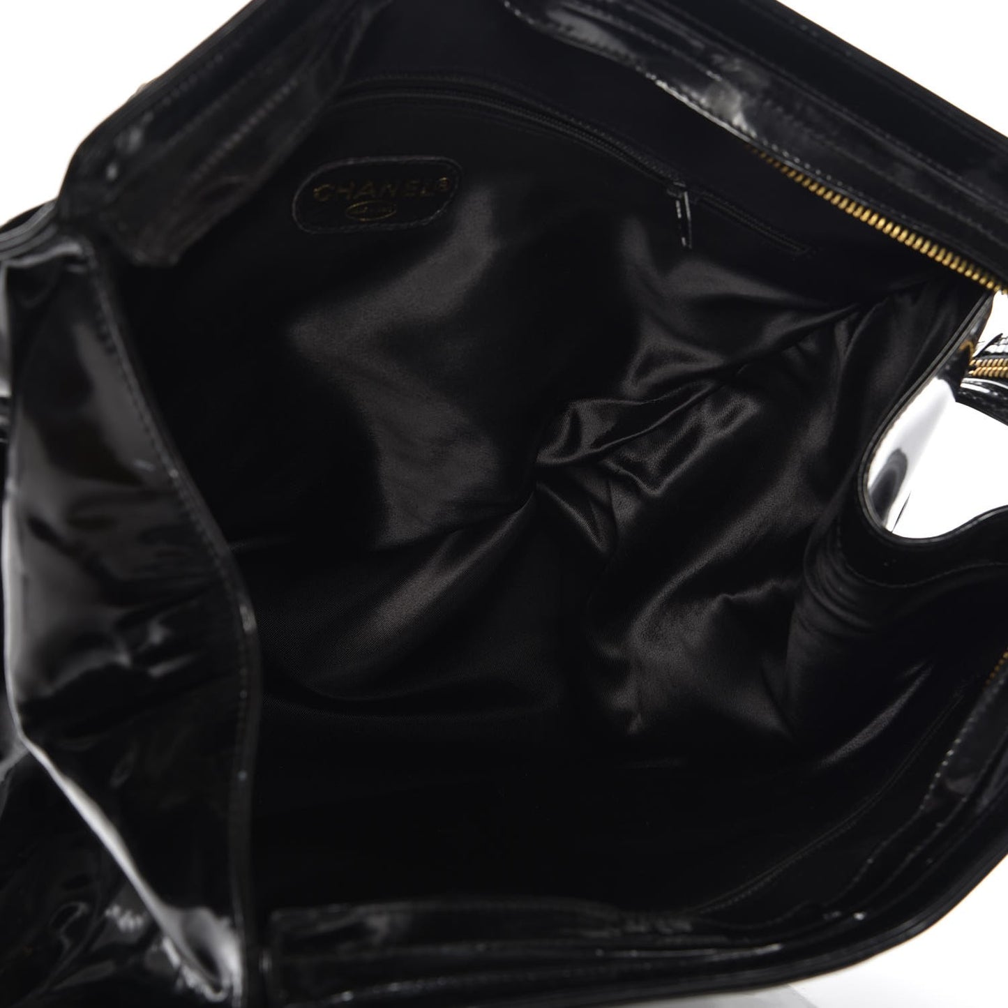Patent CC Shoulder Bag Black