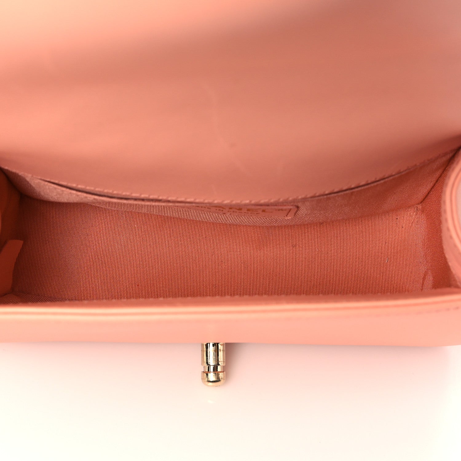 Chanel Calfskin Chevron Quilted Small Boy Flap Light Orange 3 of 12