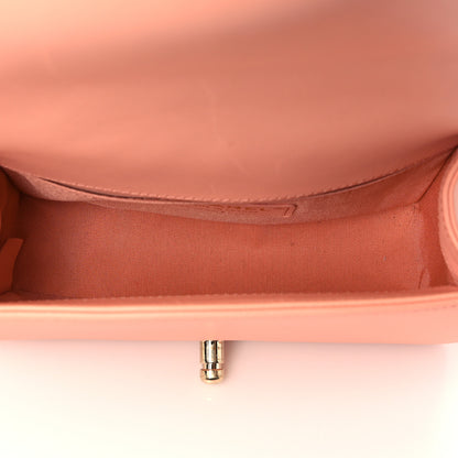 Chanel Calfskin Chevron Quilted Small Boy Flap Light Orange 3 of 12