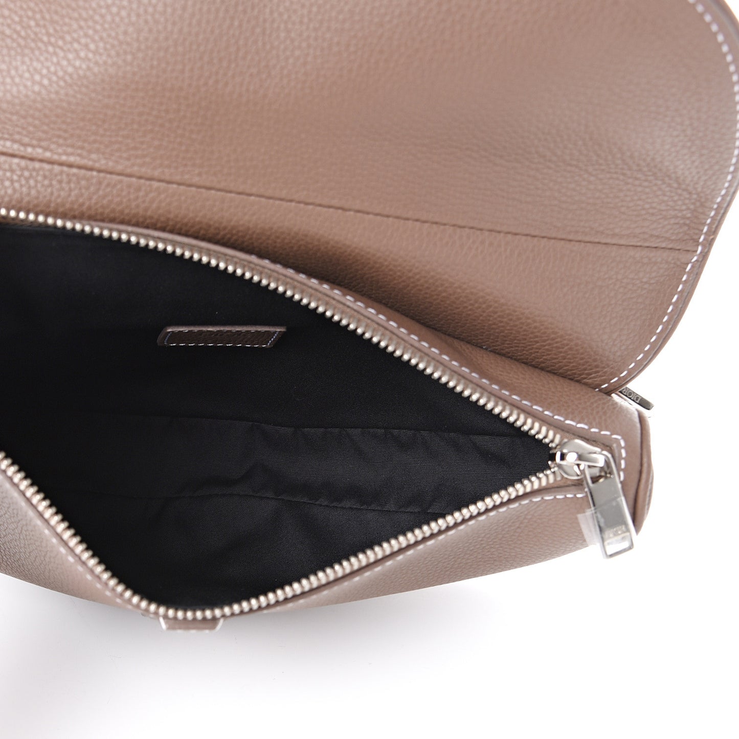 Grained Calfskin Saddle Bag Brown