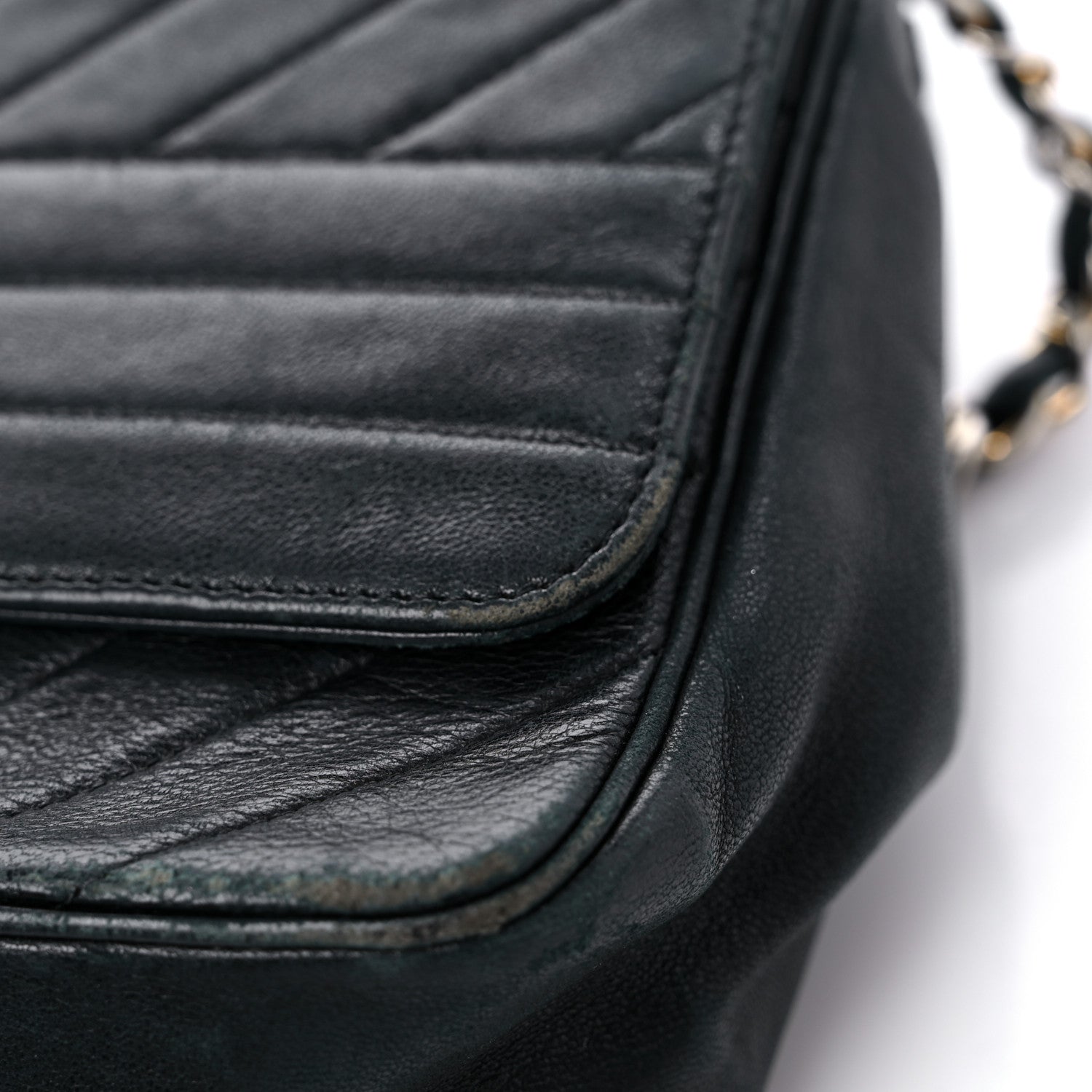 Chanel Lambskin Diagonal Quilted Small Single Flap Black 13 of 16