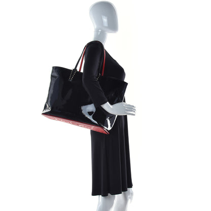 Christian Louboutin Patent Calfskin Spikes East West Cabata Tote Black 2 of 13